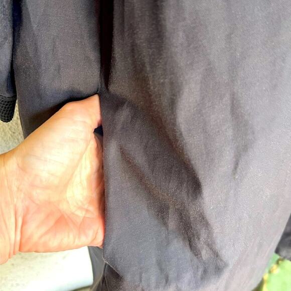 EUC Brochu Walker Black Lysett dress large shirt dress knee length v-neck pocket - Picture 7 of 8